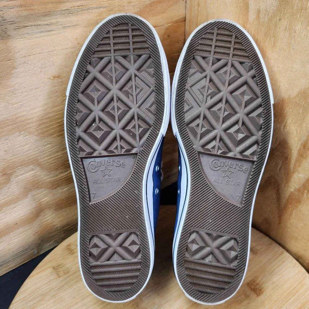 Converse Chuck Taylor Blue Canvas Low Top Platform Lift Sneakers Worn Once - Picture 9 of 10